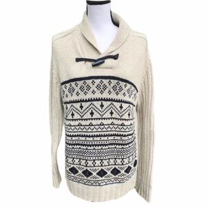 Nautica Maritime Fairisle Toggle Sweater Size L